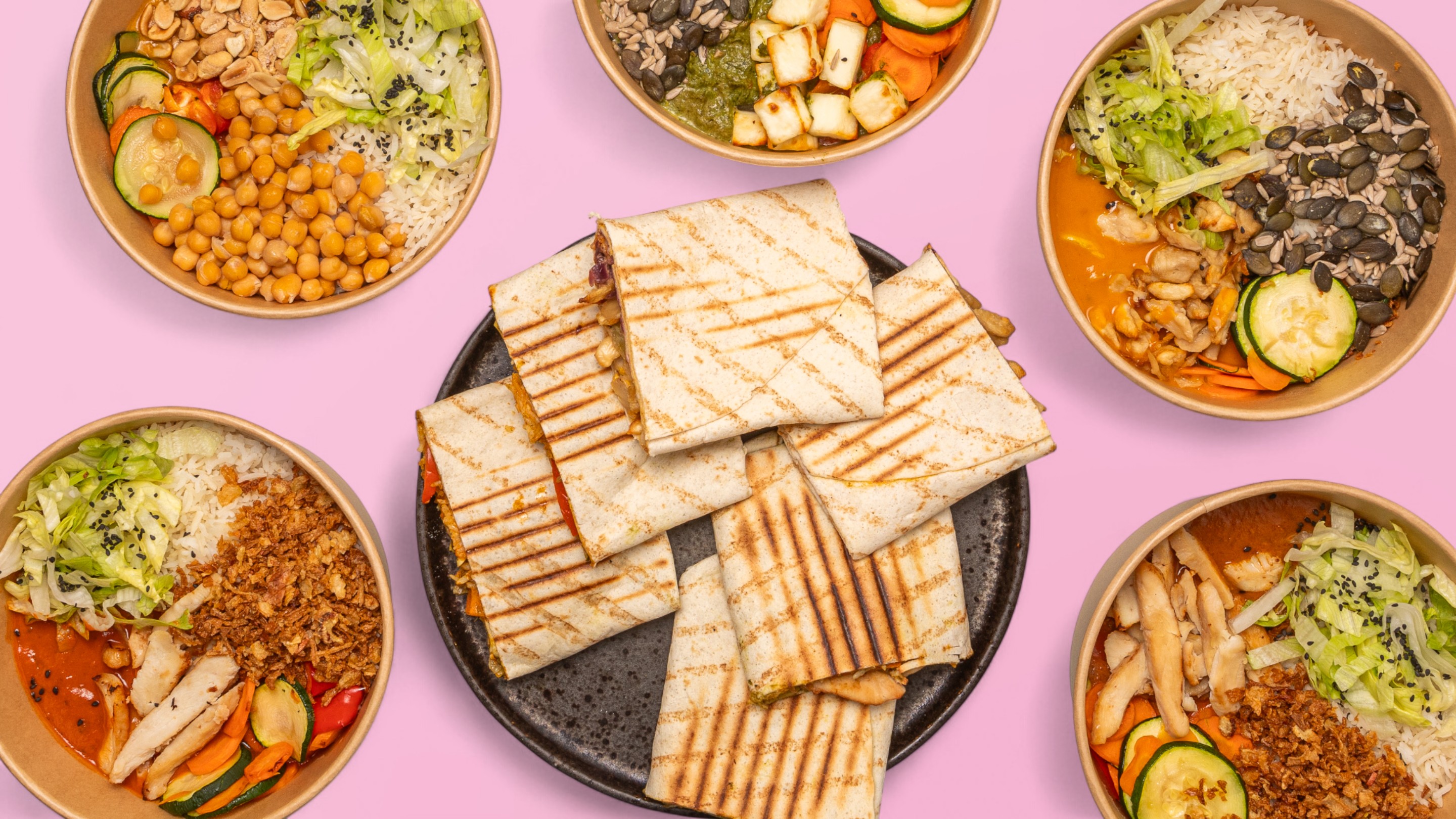 Colorful Indian curry with toppings